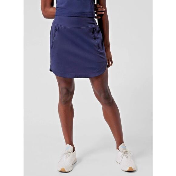 Athleta Fairway Golf Short 16' Skort Skirt Shorts High Rise Navy Blue, Size S - Picture 2 of 11